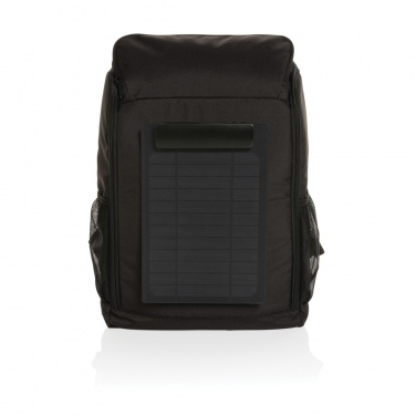 Logo trade corporate gift photo of: Pedro AWARE™ RPET deluxe backpack with 5W solar panel