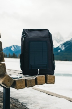 Logo trade promotional items picture of: Pedro AWARE™ RPET deluxe backpack with 5W solar panel