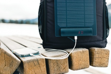 Logo trade promotional giveaway photo of: Pedro AWARE™ RPET deluxe backpack with 5W solar panel