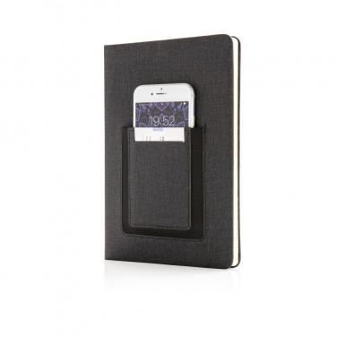 Logotrade promotional product picture of: Deluxe A5 Notebook with phone pocket