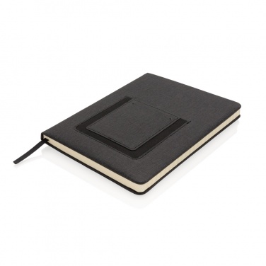 Logo trade promotional gifts image of: Deluxe A5 Notebook with phone pocket