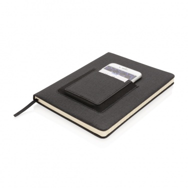 Logo trade advertising products picture of: Deluxe A5 Notebook with phone pocket