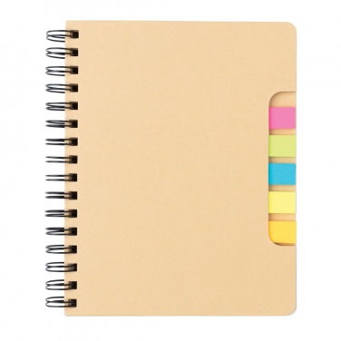 Logotrade advertising products photo of: A5 Kraft spiral notebook with sticky notes