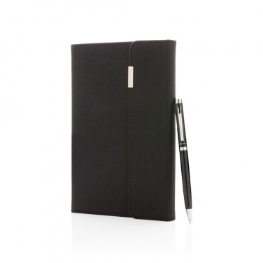 Logo trade promotional gifts image of: Swiss Peak deluxe A5 notebook and pen set