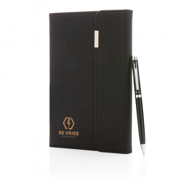 Logo trade promotional products image of: Swiss Peak deluxe A5 notebook and pen set