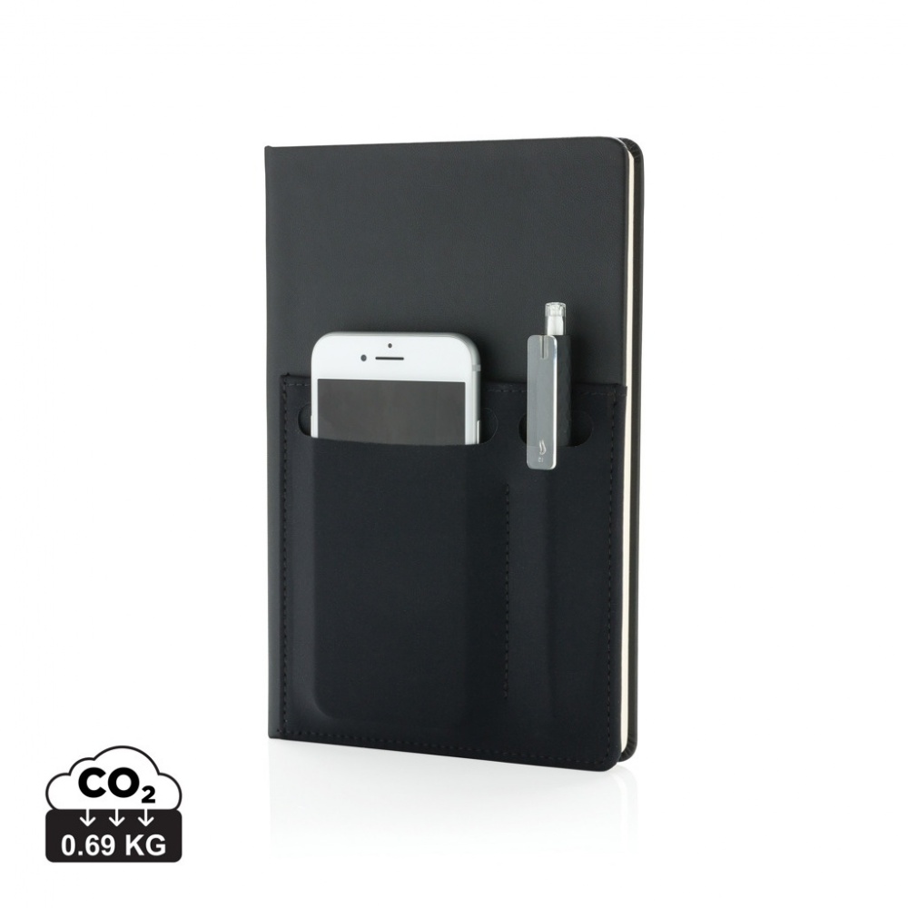 Logo trade business gift photo of: A5 Deluxe notebook with smart pockets