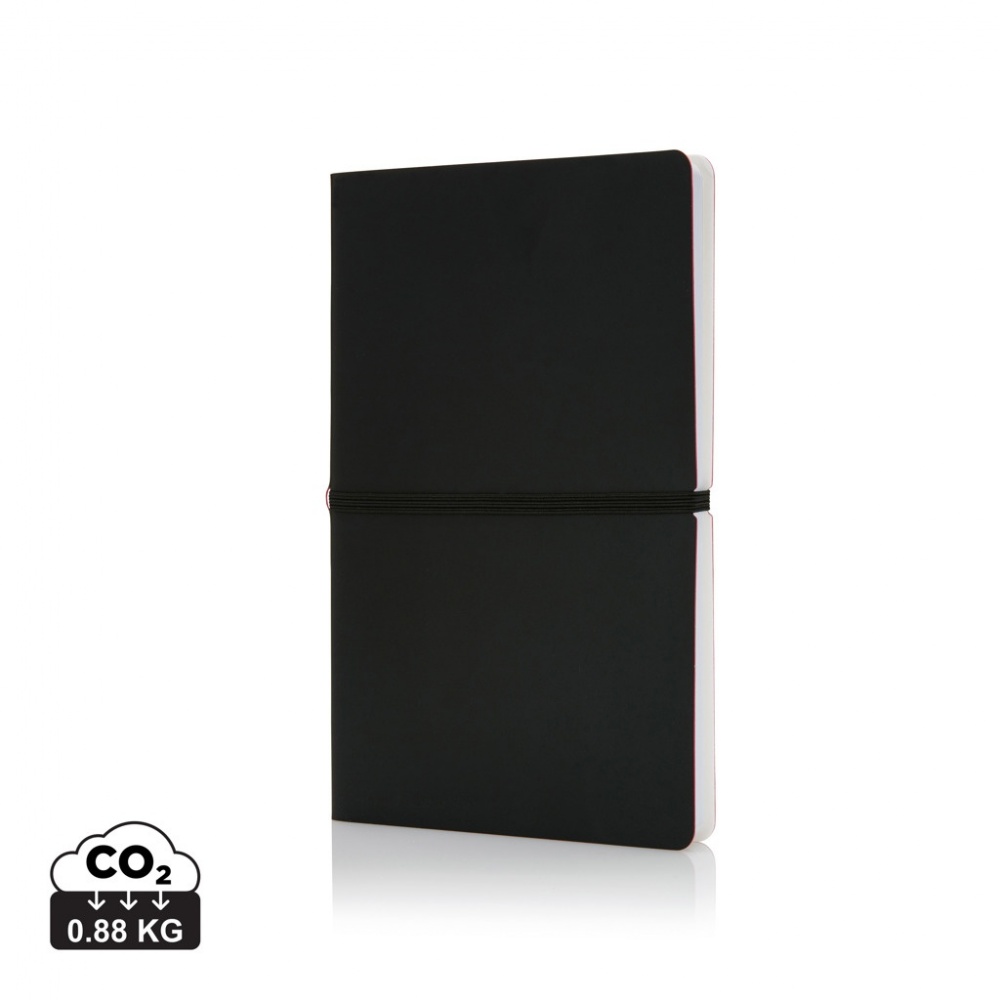 Logo trade promotional giveaways image of: Deluxe softcover A5 notebook