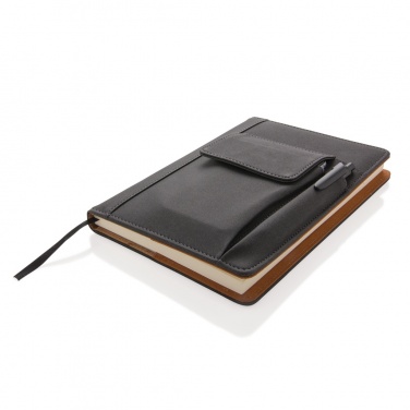Logo trade promotional items image of: Notebook with phone pocket