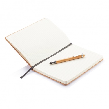 Logotrade promotional item image of: A5 notebook with bamboo pen including stylus