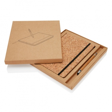 Logotrade corporate gift image of: A5 notebook with bamboo pen including stylus