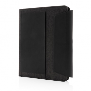 Logo trade promotional gifts image of: Fiko wireless charging A5 portfolio with powerbank