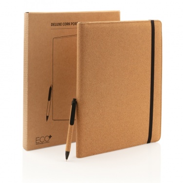 Logo trade promotional products picture of: Deluxe cork portfolio A4 with pen