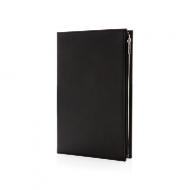 Logo trade corporate gifts picture of: Swiss Peak A5 PU notebook with zipper pocket