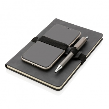 Logotrade promotional gift picture of: Deluxe hardcover PU notebook A5 with phone and pen holder