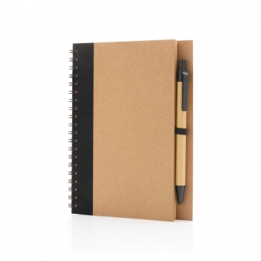 Logotrade advertising product image of: Kraft spiral notebook with pen
