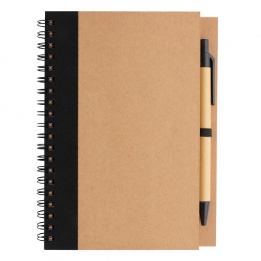 Logo trade corporate gift photo of: Kraft spiral notebook with pen