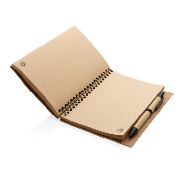Logotrade business gift image of: Kraft spiral notebook with pen