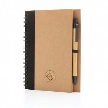 Logotrade promotional giveaway picture of: Kraft spiral notebook with pen
