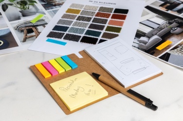 Logotrade promotional product picture of: Kraft sticky notes A6 booklet with pen