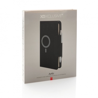 Logo trade promotional gifts image of: Artic Magnetic 10W wireless charging A5 notebook