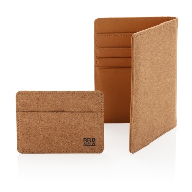 Logo trade promotional giveaways image of: Cork secure RFID passport cover