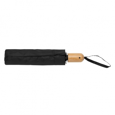 Logotrade promotional item picture of: 21" Impact AWARE™ RPET 190T bamboo auto open/close umbrella