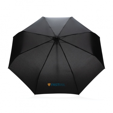 Logotrade corporate gift picture of: 21" Impact AWARE™ RPET 190T bamboo auto open/close umbrella