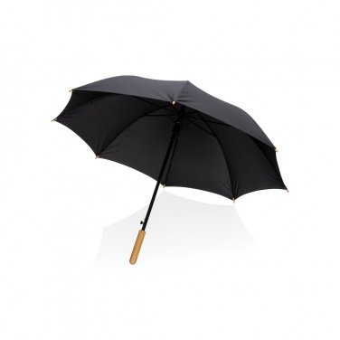 Logo trade promotional giveaways picture of: 23" Impact AWARE™ RPET 190T auto open bamboo umbrella