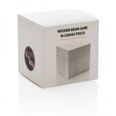 Logotrade promotional merchandise image of: Wooden brain game in canvas pouch