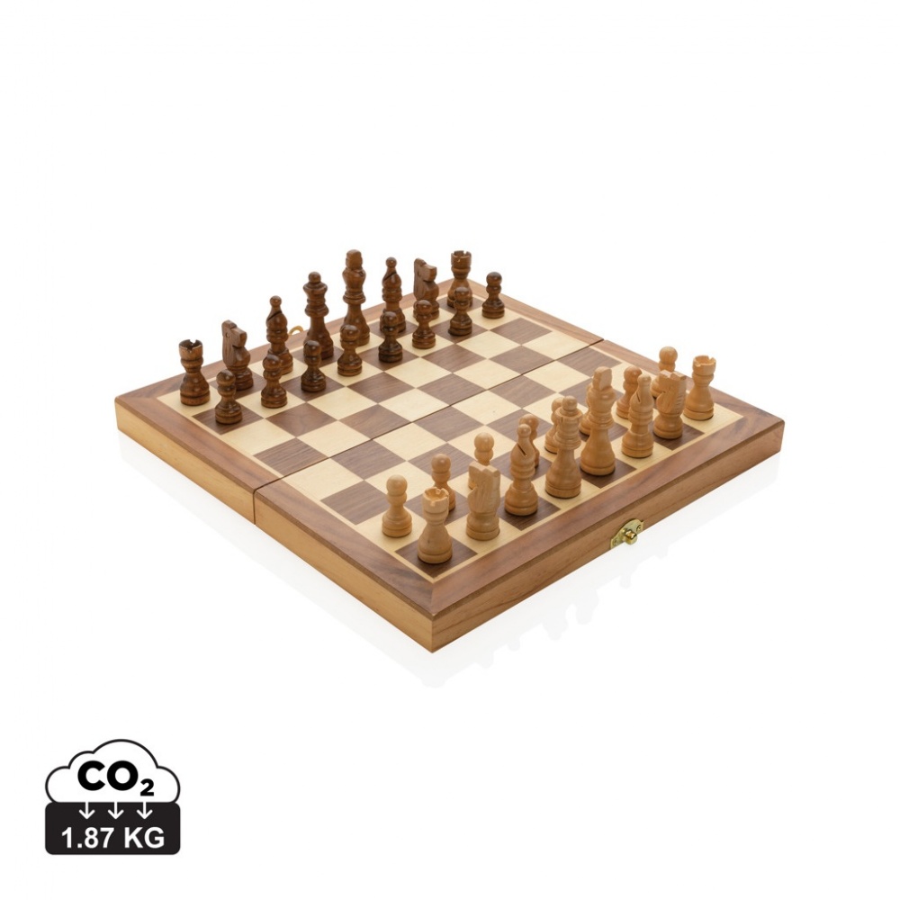 Logo trade corporate gifts picture of: Luxury wooden foldable chess set