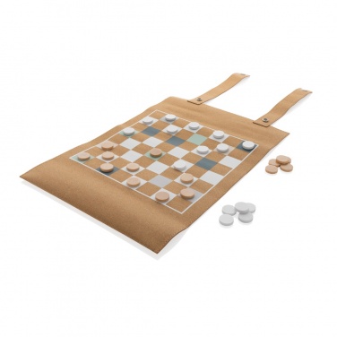 Logo trade corporate gift photo of: Britton cork foldable backgammon and checkers game set