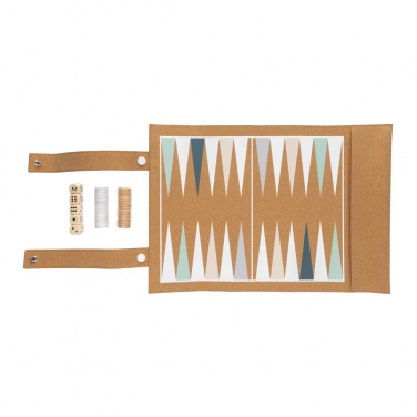 Logo trade promotional giveaways picture of: Britton cork foldable backgammon and checkers game set