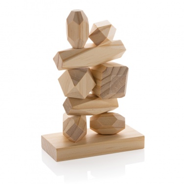 Logo trade promotional merchandise image of: Ukiyo Crios wooden balancing rocks in pouch