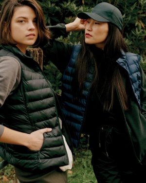 Logo trade promotional giveaways image of: Iqoniq Meru women recycled polyester bodywarmer