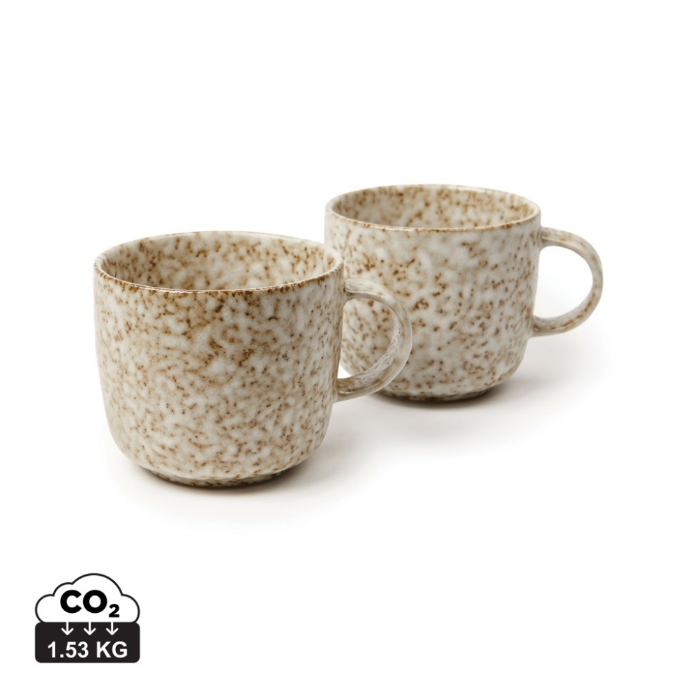 Logotrade promotional gift picture of: VINGA Nuvem stoneware mug, 2 pcs set