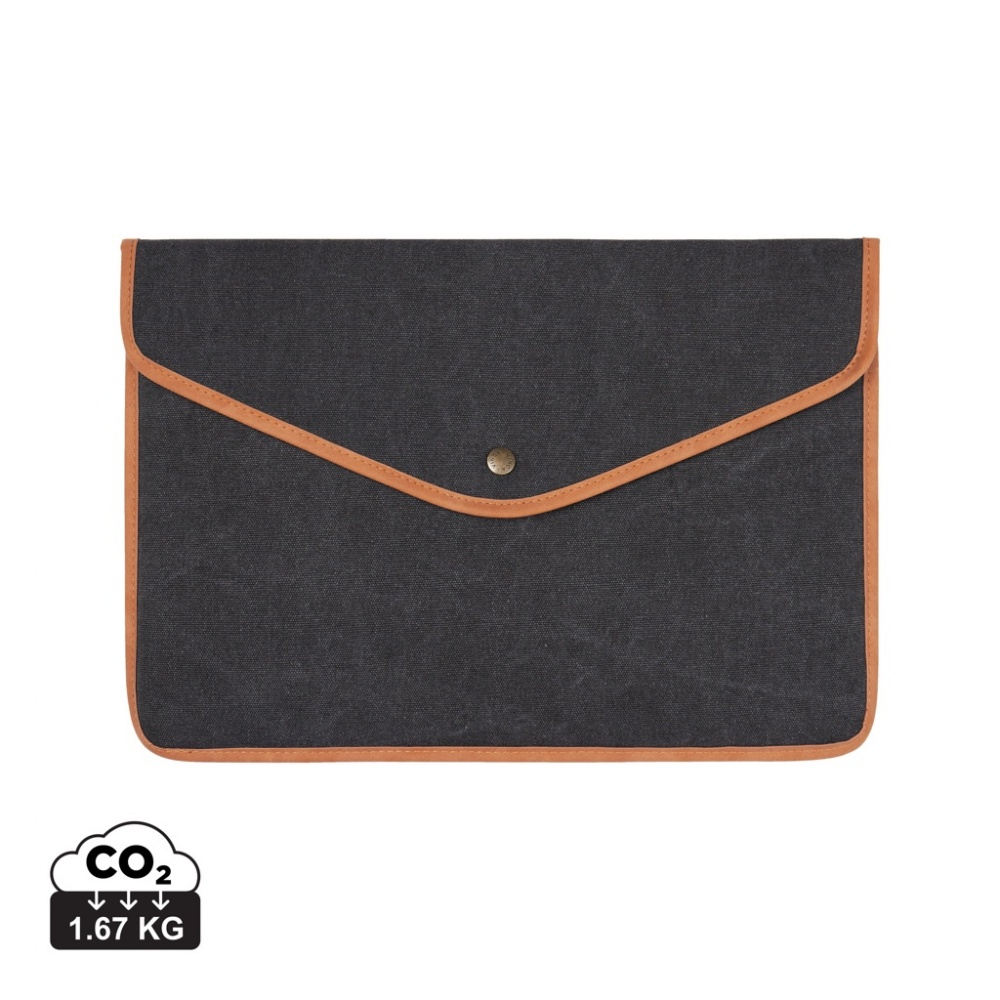 Logo trade promotional products image of: VINGA Bosler GRS recycled canvas 14" laptop sleeve