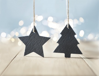 Logo trade business gift photo of: Slate xmas hanger star