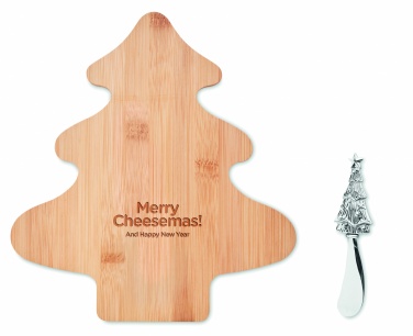 Logo trade promotional giveaways image of: Cheese board set in bamboo Essen