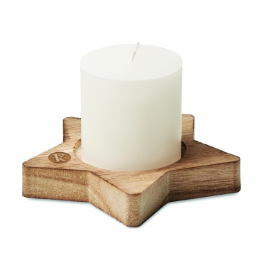 Logotrade promotional item picture of: Candle on star wooden base