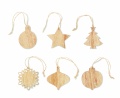 Set of wooden Xmas ornaments, Wood