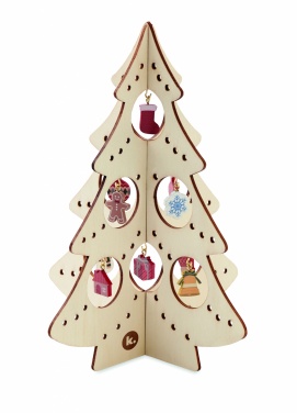 Logo trade promotional merchandise photo of: Wooden Xmas tree decoration