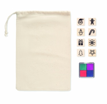 Logotrade promotional item image of: 8 wooden Christmas stamps set