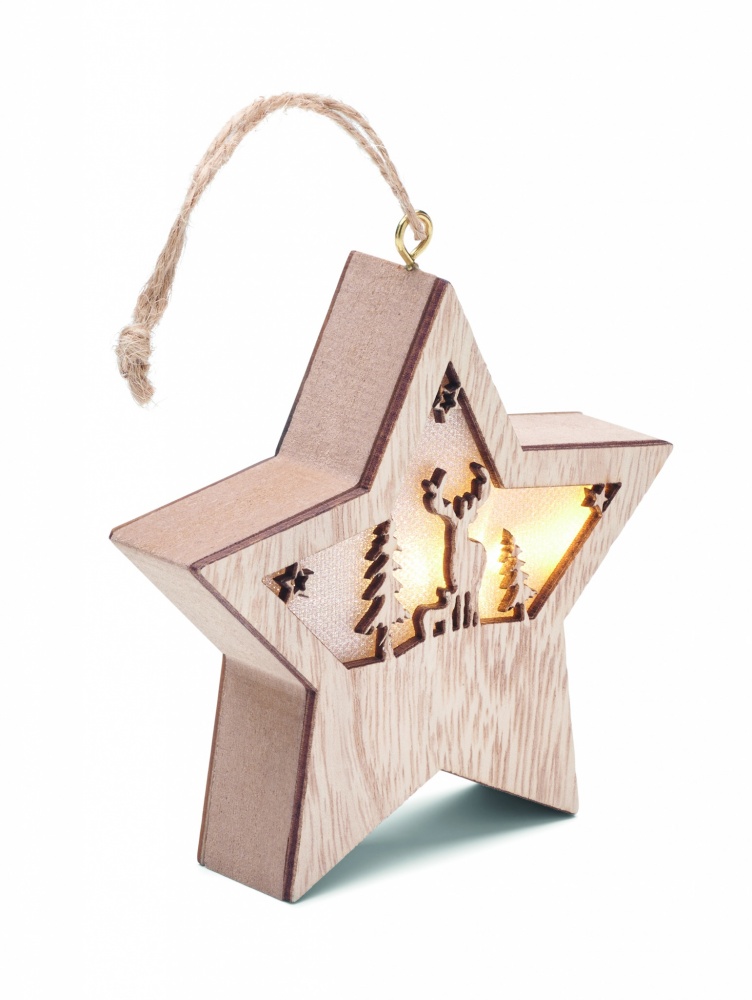 Logo trade promotional giveaways picture of: MDF star with light