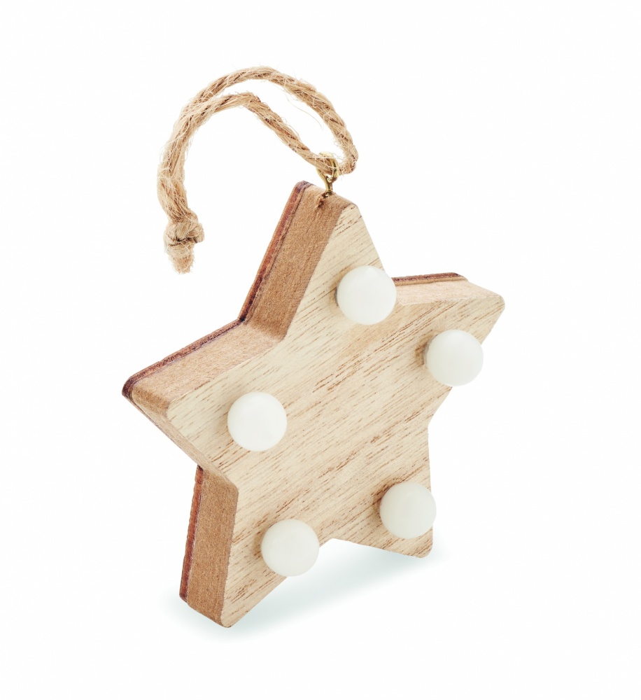 Logotrade promotional items photo of: Wooden weed star with lights