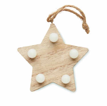 Logo trade promotional items picture of: Wooden weed star with lights