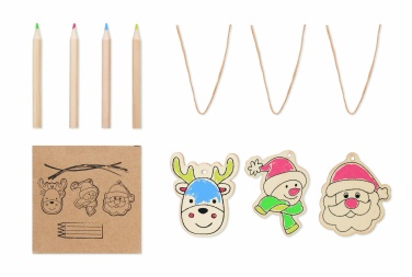 Logotrade promotional products photo of: Drawing wooden ornaments set