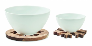 Logo trade business gifts image of: Acacia wooden pot holders set