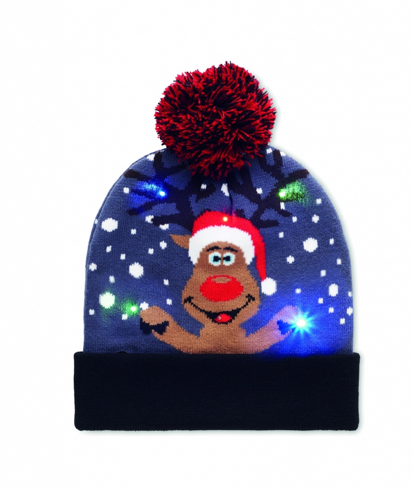 Logo trade promotional giveaways picture of: Christmas knitted beanie LED