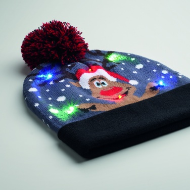 Logo trade promotional item photo of: Christmas knitted beanie LED