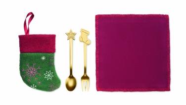 Logo trade promotional giveaways image of: Christmas dessert cutlery set